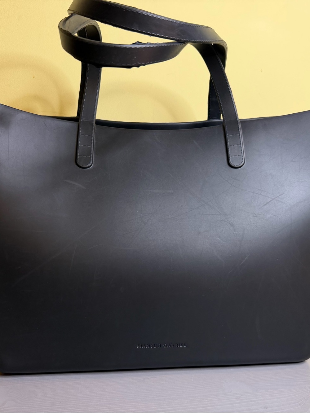 Mansur Gavriel Black Rubber Tote Bag, good condition